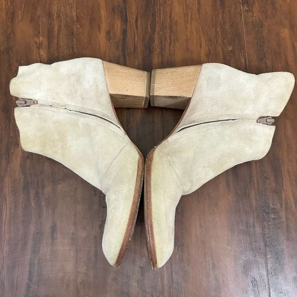 COCLICO Beige Soft Suede Ankle Boots Booties - Picture 6 of 14